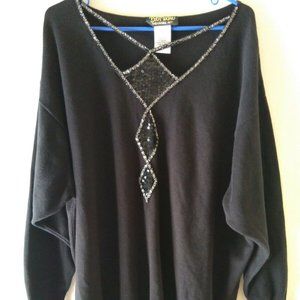 Bob Mackie Wearable Art Size 3X Beaded Sweater